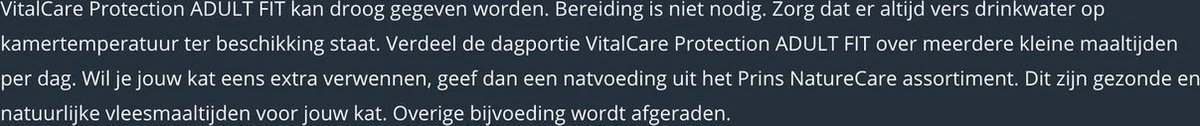 Prins VitalCare Protection Adult Fit Kattenvoer 5 Kg 10 Prins VitalCare Protection Adult Fit Kattenvoer 5 Kg - Afbeelding 8
