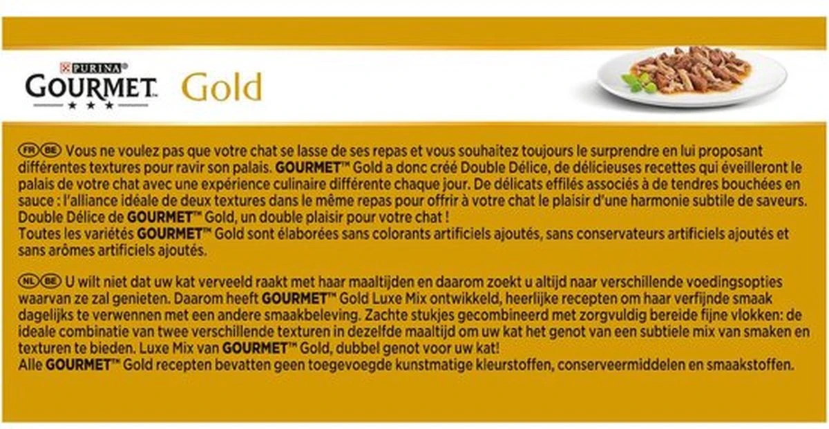 Gourmet Gold Luxe Mix - Kattenvoer Natvoer - Vis/Vlees - 48 X 85 G 5 Gourmet Gold Luxe Mix - Kattenvoer Natvoer - Vis/Vlees - 48 X 85 G - Afbeelding 3