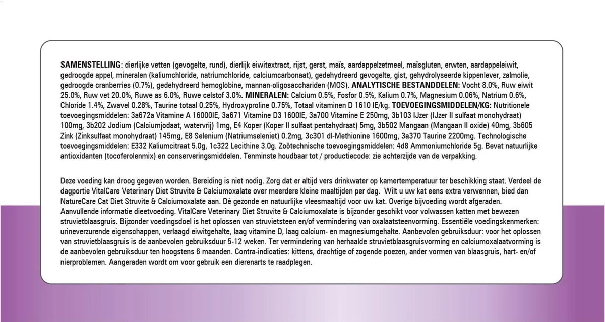 Prins VitalCare Dieetvoeding Struvite & Calciumoxalaat 5 Kg - Kat 9 Prins VitalCare Dieetvoeding Struvite & Calciumoxalaat 5 Kg - Kat - Afbeelding 7