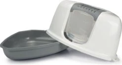 Savic Hoek Kattenbak Nestor Grijs / Wit - 58.5X45.5X40 CM -Kattenbenodigdheden 1200x643