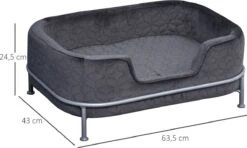 PawHut Hondenbank Met Rugleuning Huisdierenbank Met Metalen Poten Hondenbed Kattenbank D04-157 -Kattenbenodigdheden 1200x720 2