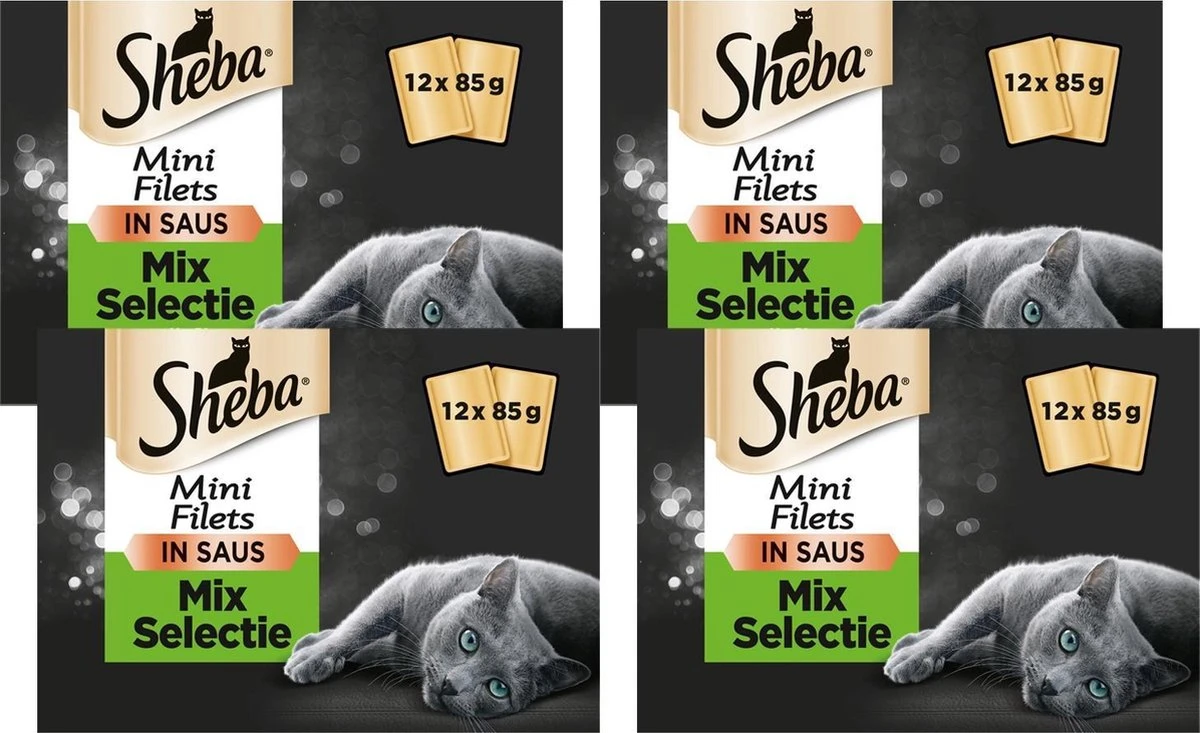 Sheba Multipack Mini Filets Chef Pouch - Kattenvoer - 4 X 12x85 G 5 Sheba Multipack Mini Filets Chef Pouch - Kattenvoer - 4 X 12x85 G - Afbeelding 3