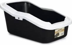 Beeztees Blitz Kattenbak Open Inclusief Rand. Zwart/Wit. 57 X 37 X 27