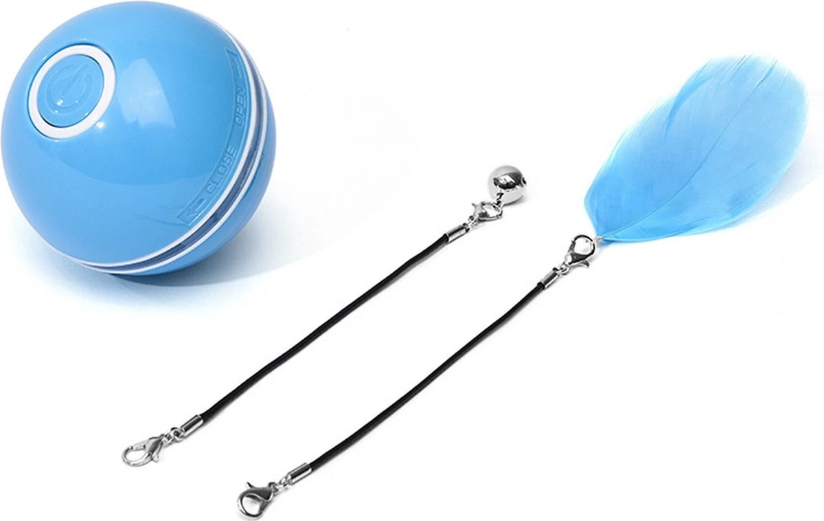 Otiume Elektrische Speelbal - Slimme Interactieve Zelfrollende Bal - Speelgoed Voor Katten - Kattenspeelgoed - Blauw 6 Otiume Elektrische Speelbal - Slimme Interactieve Zelfrollende Bal - Speelgoed Voor Katten - Kattenspeelgoed - Blauw - Afbeelding 4