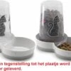 Merkloos - Drink En Voer Dispenser Katten Love - Wit - > 1,5 Liter - 27.5 X 27.4 X 21.2 Cm -Kattenbenodigdheden 1200x797 1