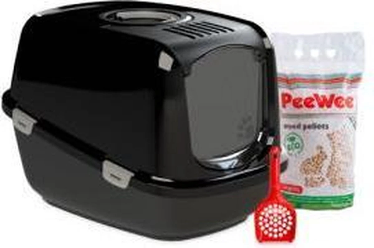 PeeWee Kattenbak XXL EcoDome Startpakket - Zwart - 66,5 X 48,5 X 46,5 Cm 10 PeeWee Kattenbak XXL EcoDome Startpakket - Zwart - 66,5 X 48,5 X 46,5 Cm - Afbeelding 8