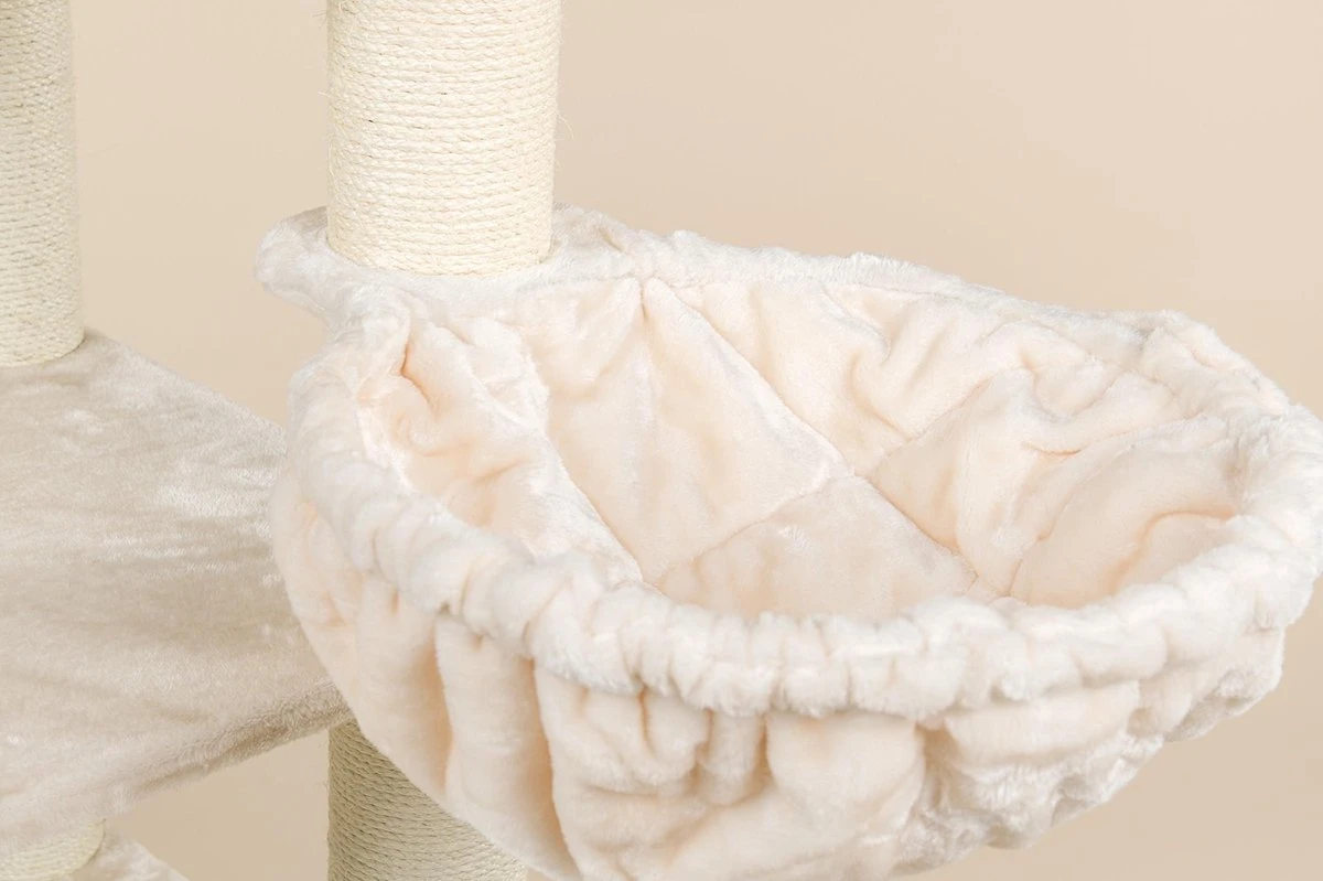 RHRQuality Corner Coon Krabpaal Voor Grote Katten - 60 X 56 X 151 Cm - Crème 11 RHRQuality Corner Coon Krabpaal Voor Grote Katten - 60 X 56 X 151 Cm - Crème - Afbeelding 9