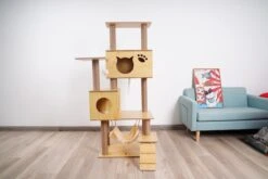 Katten Krabpaal - Houten Krabpaal - 150cm Hoog - Hout - Sisal -Kattenbenodigdheden 1200x800 12