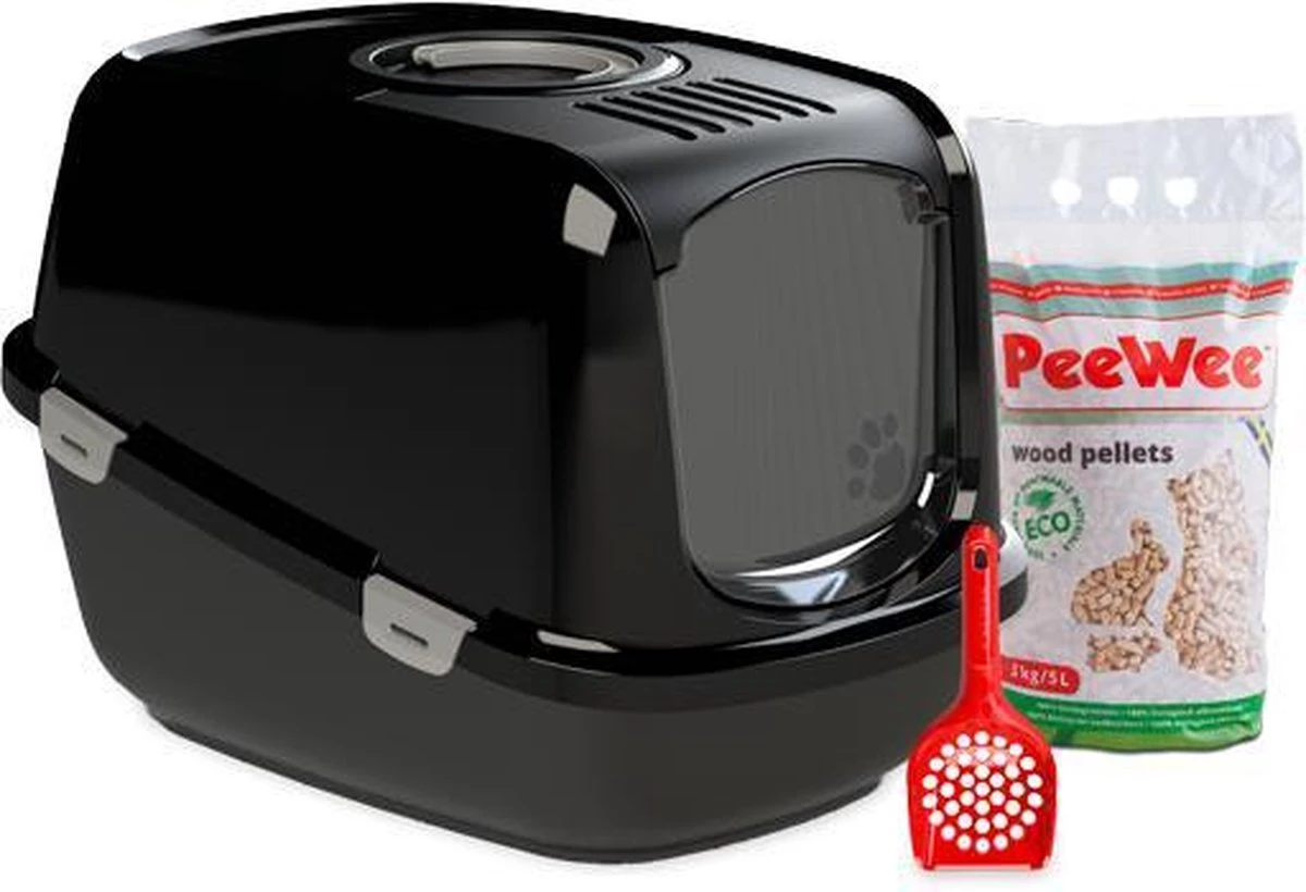 PeeWee Kattenbak XXL EcoDome Startpakket - Zwart - 66,5 X 48,5 X 46,5 Cm 11 PeeWee Kattenbak XXL EcoDome Startpakket - Zwart - 66,5 X 48,5 X 46,5 Cm - Afbeelding 9