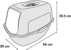 Flamingo - Kattenbak Lexie - Grijs - 39 X 56 X 39.5 Cm 9 Flamingo - Kattenbak Lexie - Grijs - 39 X 56 X 39.5 Cm -Kattenbenodigdheden 1200x843