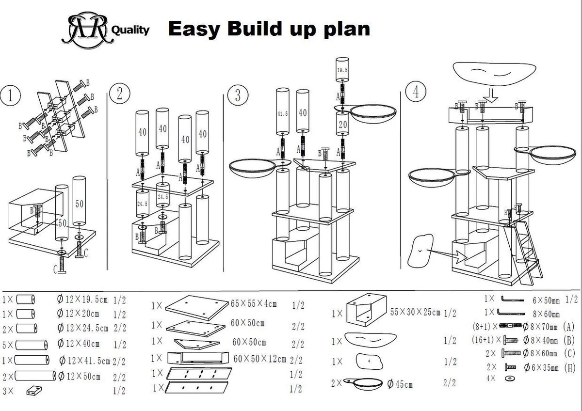 RHRQuality Corner Coon Krabpaal Voor Grote Katten - 60 X 56 X 151 Cm - Crème 9 RHRQuality Corner Coon Krabpaal Voor Grote Katten - 60 X 56 X 151 Cm - Crème - Afbeelding 7