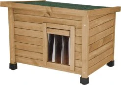 Merkloos Rexa® Kattenhuisje Van Dennenhout 57x45x43cm | Kattenmand Voor Buiten Of In Huis | Beschermt Kat Tegen Kou En Geeft Veilig Gevoel | Makkelijke Ingang | Hoogwaardig Hout | Kattenbak | Katten Huis -Kattenbenodigdheden 1200x852 3