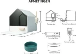 Kattenbak Villa Met Dubbele Voerbak En Kattenbakmat – Kat - Drinkbak – Modern En Stijlvol - Design - Groen 21 Kattenbak Villa Met Dubbele Voerbak En Kattenbakmat – Kat - Drinkbak – Modern En Stijlvol - Design - Groen -Kattenbenodigdheden 1200x855 2