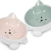Navaris Voerbakjes Voor Katten - Set Van 2 Voer- En Waterbakken - Etensbak Van Keramiek - Met Antislip Voetjes - Kattenvorm - Roze/Groen 1 Navaris Voerbakjes Voor Katten - Set Van 2 Voer- En Waterbakken - Etensbak Van Keramiek - Met Antislip Voetjes - Kattenvorm - Roze/Groen -Kattenbenodigdheden 1200x882 1