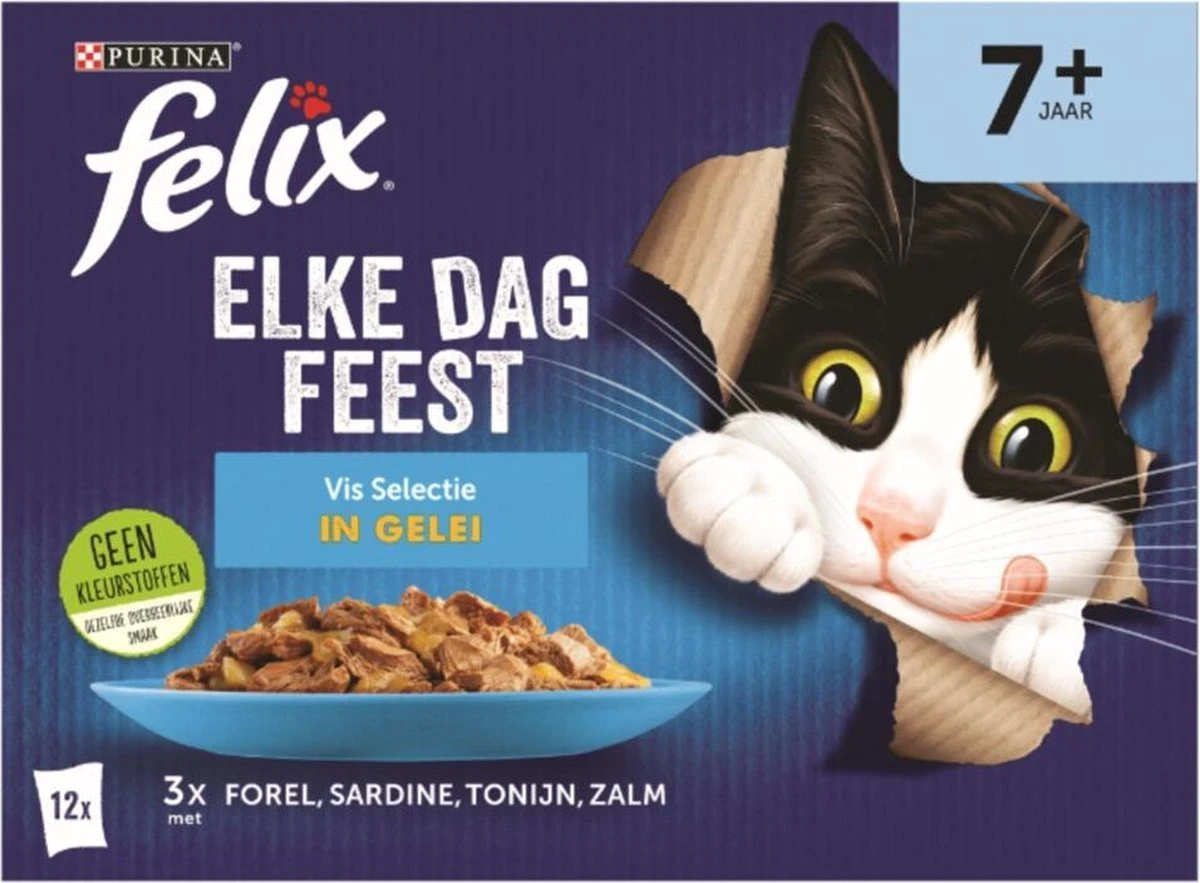 Felix Elke Dag Feest Vis Selectie In Gelei 7+ Jaar 12 X 85 Gr 4 Felix Elke Dag Feest Vis Selectie In Gelei 7+ Jaar 12 X 85 Gr - Afbeelding 2