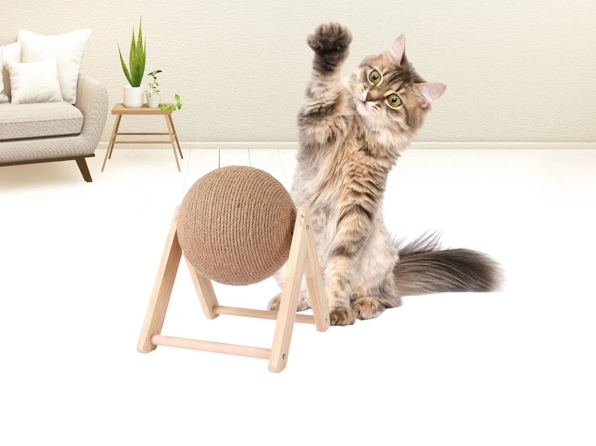 Janse Katten Krab Bal - Katten Speelgoed - Krabmeubel - Kattenkrabpaal - Krabplank - Krabbal - Kattenspeeltje - Krabbol - Inclusief Kattenkruid 5 Janse Katten Krab Bal - Katten Speelgoed - Krabmeubel - Kattenkrabpaal - Krabplank - Krabbal - Kattenspeeltje - Krabbol - Inclusief Kattenkruid - Afbeelding 3