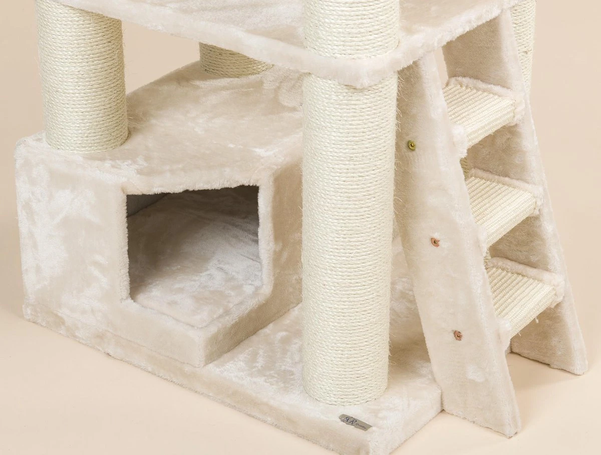 RHRQuality Corner Coon Krabpaal Voor Grote Katten - 60 X 56 X 151 Cm - Crème 14 RHRQuality Corner Coon Krabpaal Voor Grote Katten - 60 X 56 X 151 Cm - Crème - Afbeelding 12