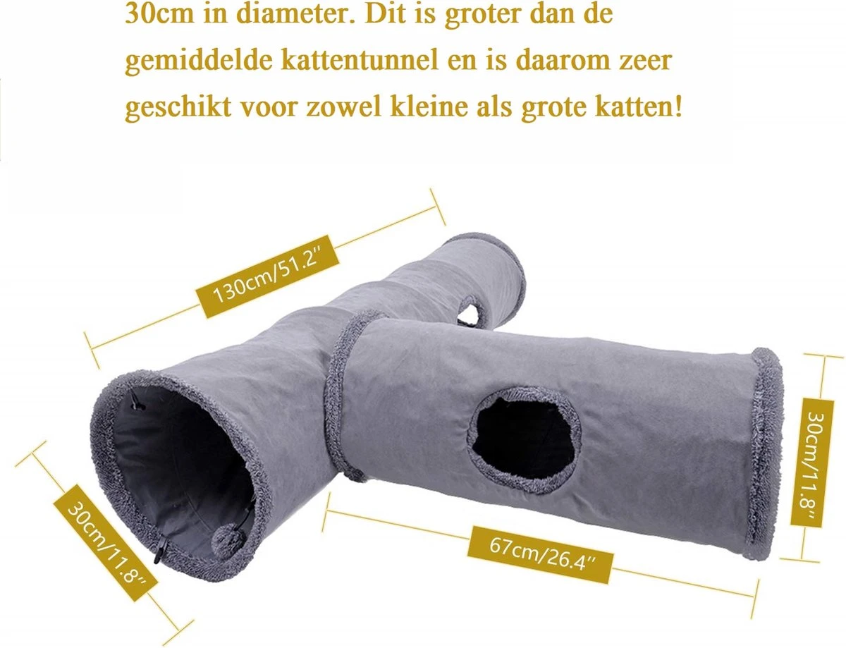 Bonbox Shop - Kattentunnel - 130 CM - Katten Speelgoed - Kitten - Spelen- Speeltunnel - Speelgoed Voor Katten 4 Bonbox Shop - Kattentunnel - 130 CM - Katten Speelgoed - Kitten - Spelen- Speeltunnel - Speelgoed Voor Katten - Afbeelding 2