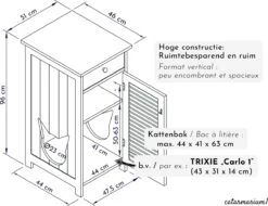 WONDERMAKE® Grote Kattenkast Houten Voor Kattenbak Kattentoilet, XL-kattenbak Dressoir Kastje Met Schuiflade, Designer Kattenhuis Met Kattenhol Kattenbakkast, Kasten Kast Voor Katten Binnen Hoog, 51 X 46 X 96 Cm, Wit 16 WONDERMAKE® Grote Kattenkast Houten Voor Kattenbak Kattentoilet, XL-kattenbak Dressoir Kastje Met Schuiflade, Designer Kattenhuis Met Kattenhol Kattenbakkast, Kasten Kast Voor Katten Binnen Hoog, 51 X 46 X 96 Cm, Wit -Kattenbenodigdheden 1200x923 4