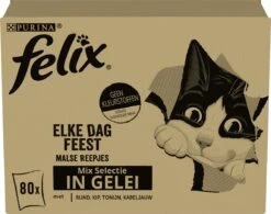 Felix Elke Dag Feest Mix Selectie In Gelei - Katten Natvoer - 80 X 85g 19 Felix Elke Dag Feest Mix Selectie In Gelei - Katten Natvoer - 80 X 85g -Kattenbenodigdheden 1200x946