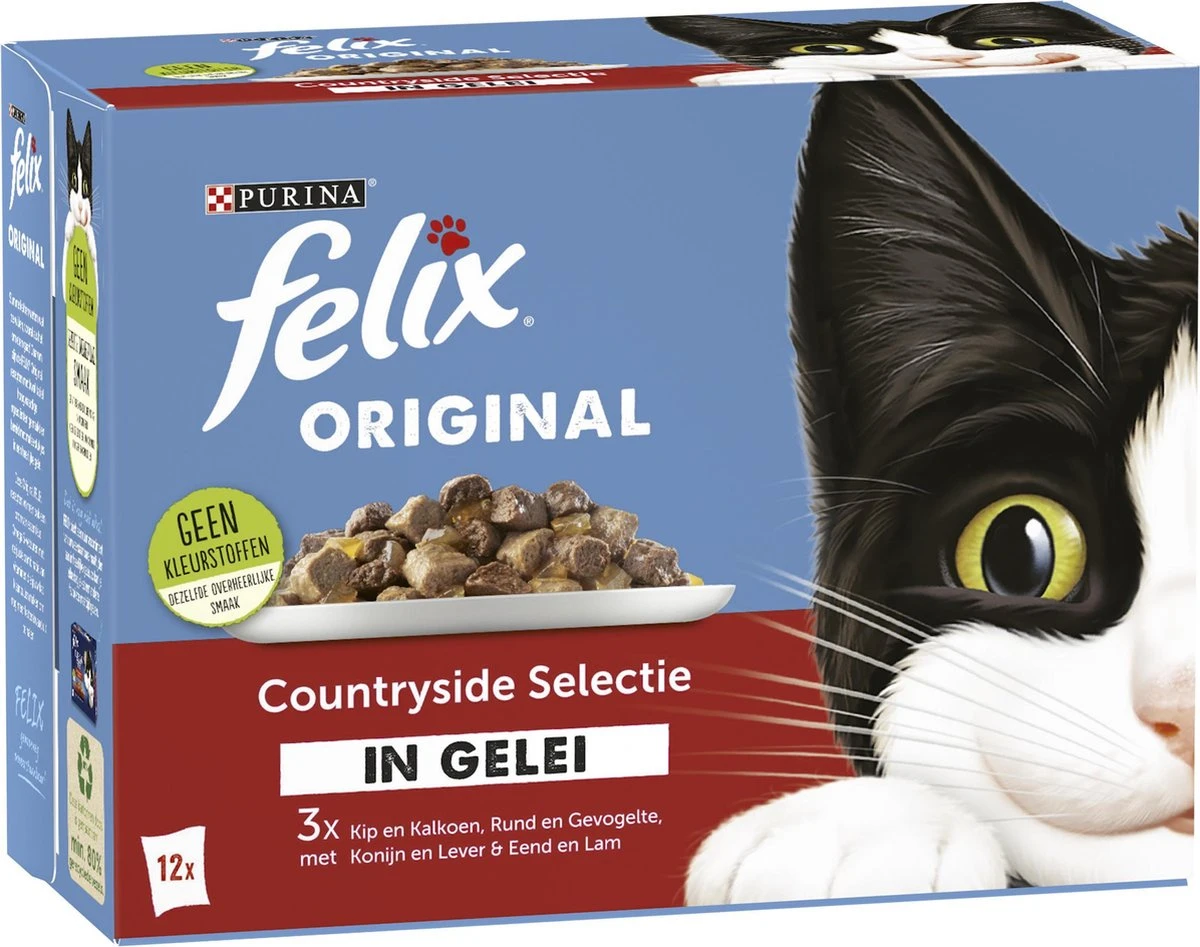 Felix Original Countryside Selectie In Gelei - Katten Natvoer - 4 X 12 X 85gr 4 Felix Original Countryside Selectie In Gelei - Katten Natvoer - 4 X 12 X 85gr - Afbeelding 2