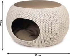 Curver Cozy Pet Home - Kattenmand - Crème - Ø 55 Cm -Kattenbenodigdheden 1200x958
