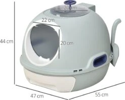 PawHut Kattentoilet Kattenbak Dakraam Bodembak Schep Draagbaar PP ABS D31-012 22 PawHut Kattentoilet Kattenbak Dakraam Bodembak Schep Draagbaar PP ABS D31-012 -Kattenbenodigdheden 1200x960 3