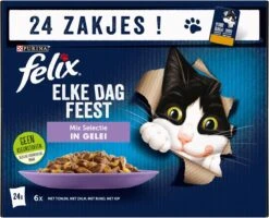 Felix Elke Dag Feest Mix Selectie In Gelei Kattenvoer Nat 4(24-pack) -Kattenbenodigdheden 1200x972 1