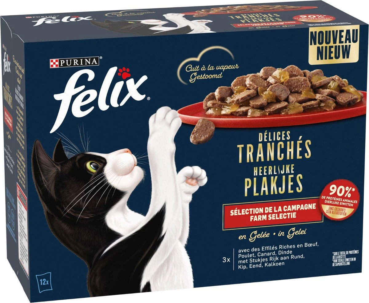 Felix Heerlijke Plakjes Farm Selectie Kattenvoer Nat 4(12x80g) 4 Felix Heerlijke Plakjes Farm Selectie Kattenvoer Nat 4(12x80g) - Afbeelding 2