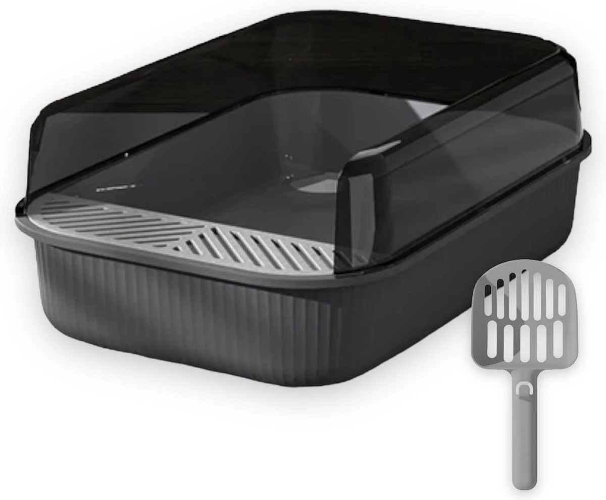 Merkloos Kattenbak - Zwart - Open - Incl. Schep - Modern - Hip - Trendy - Design Kattenbak 3 Merkloos Kattenbak - Zwart - Open - Incl. Schep - Modern - Hip - Trendy - Design Kattenbak