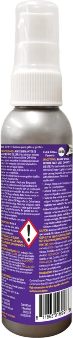 Urine Off - Geur En Vlekverwijderaar Voor Kitten En Kat Urine 118 Ml -Kattenbenodigdheden 261x1200 1