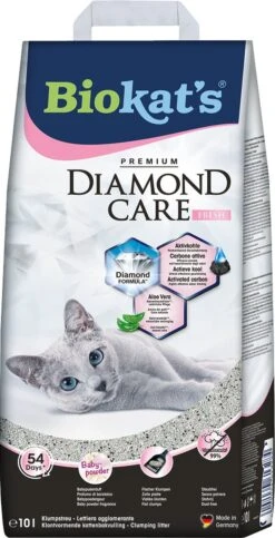 Biokat's Diamond Care Fresh - 10 L - Kattenbakvulling - Klontvormend - Babypoeder Geur - Aktieve Kool -Kattenbenodigdheden 614x1200