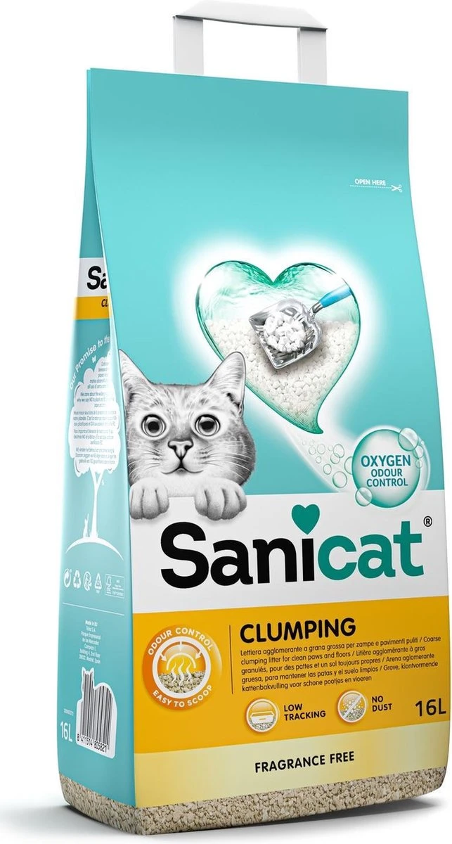 Sanicat Kattenbakvulling Clumping 16 Liter 3 Sanicat Kattenbakvulling Clumping 16 Liter