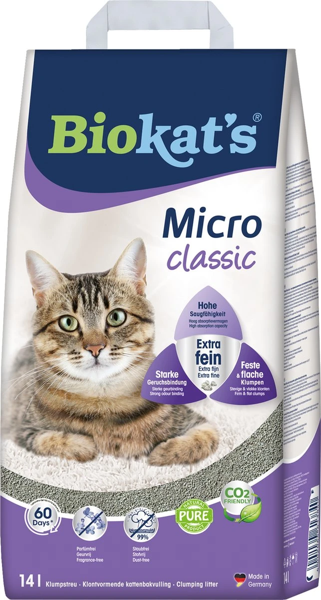 Biokat's Micro Classic - 14 L - Kattenbakvulling - Klontvormend - Zonder Geur 9 Biokat's Micro Classic - 14 L - Kattenbakvulling - Klontvormend - Zonder Geur - Afbeelding 7