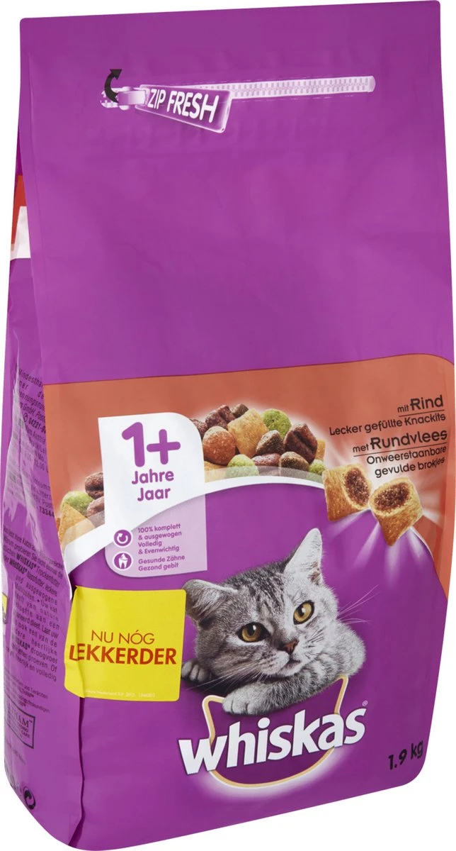 Whiskas Brokjes Adult Rund - Kattenvoer - 1 X 1,9 Kg 6 Whiskas Brokjes Adult Rund - Kattenvoer - 1 X 1,9 Kg - Afbeelding 4