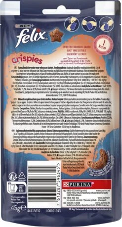 Felix Crispies - Kattensnacks Zalm & Forel - 8 X 45g -Kattenbenodigdheden 646x1200