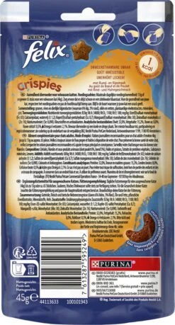 Felix Crispies - Kattensnacks Rund & Kip - 8 X 45g -Kattenbenodigdheden 646x1200 4