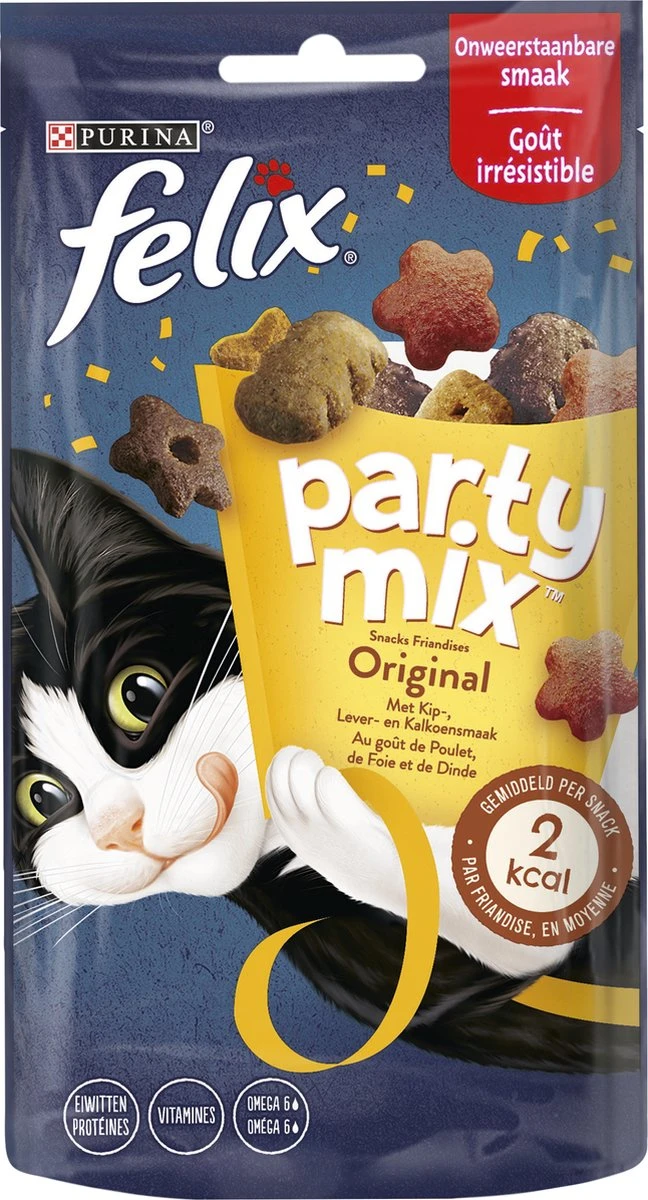 Felix Party Mix - Kattensnacks Original - 8 X 60g 3 Felix Party Mix - Kattensnacks Original - 8 X 60g