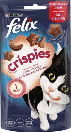 Felix Crispies - Kattensnacks Zalm & Forel - 8 X 45g