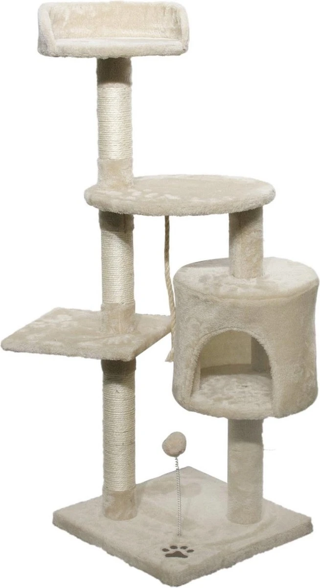 Adori Krabpaal Indy. - Krabpaal - 40x40x112 Cm Warm Wit Wit 3 Adori Krabpaal Indy. - Krabpaal - 40x40x112 Cm Warm Wit Wit