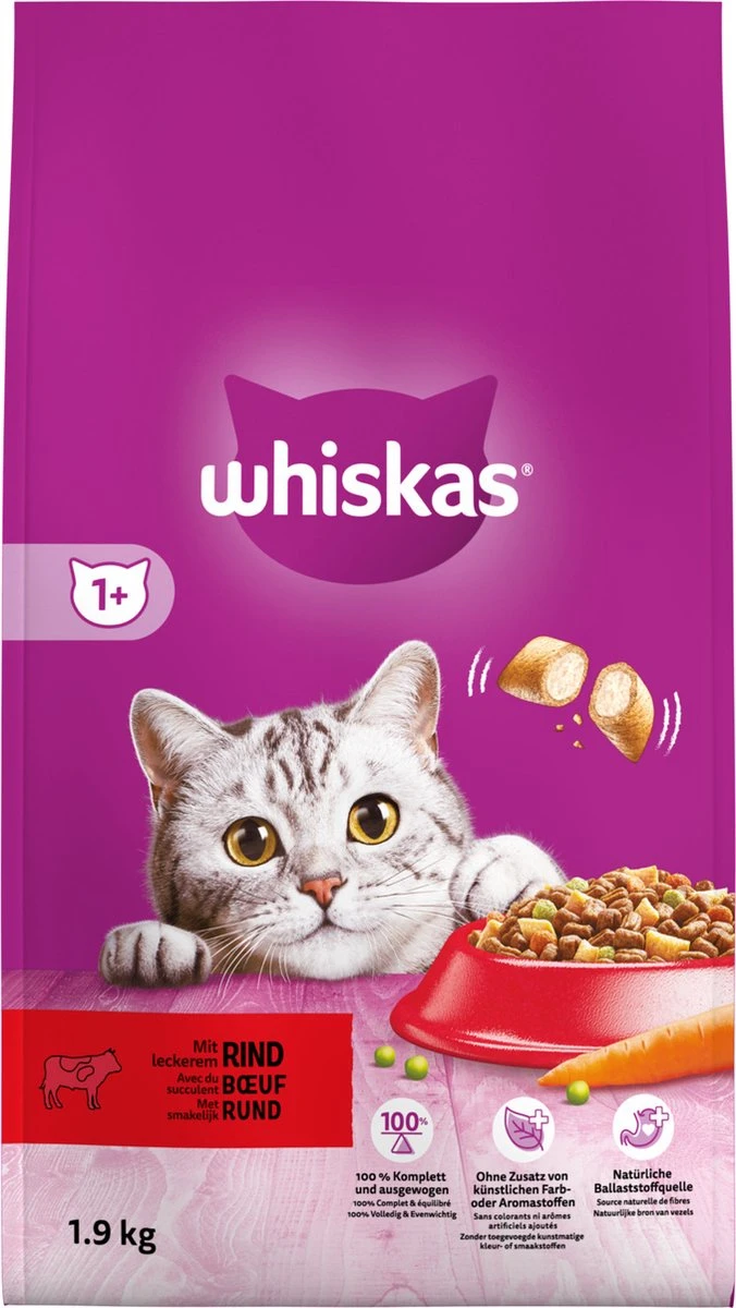 Whiskas Brokjes Adult Rund - Kattenvoer - 1 X 1,9 Kg 5 Whiskas Brokjes Adult Rund - Kattenvoer - 1 X 1,9 Kg - Afbeelding 3