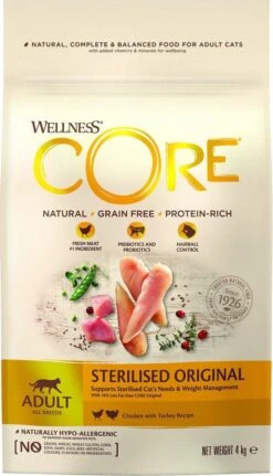 Wellness Core Kattenvoer Sterilised Kip - Kalkoen 4 Kg -Kattenbenodigdheden 687x1200