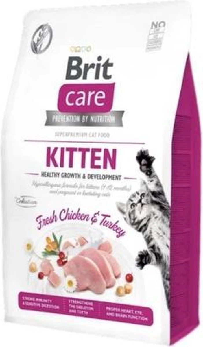 Brit Care Cat Grainfree Kitten Fresh Chicken & Turkey 2 Kg - Kat 4 Brit Care Cat Grainfree Kitten Fresh Chicken & Turkey 2 Kg - Kat - Afbeelding 2