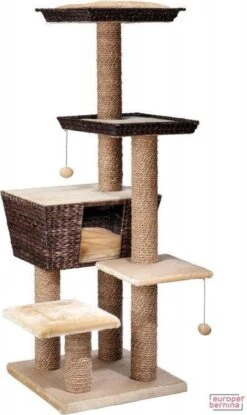 Ebi Krabpaal Trend Curacao - Bruin - 48 X 48 X 141cm -Kattenbenodigdheden 714x1200 2