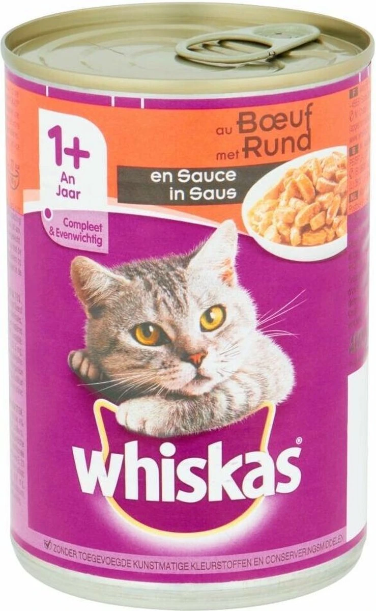Whiskas Natvoer - Adult - Rund - 12 X 400 Gr 5 Whiskas Natvoer - Adult - Rund - 12 X 400 Gr - Afbeelding 3