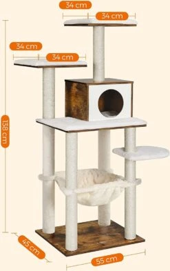 Hoppa! Krabpaal, Kattenmeubel, Modern, Vintage Bruin -Kattenbenodigdheden 755x1200 1