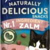 Felix Naturally Delicious Zalm & Spinazie - Kattensnacks - 8 X 50g -Kattenbenodigdheden 772x1200