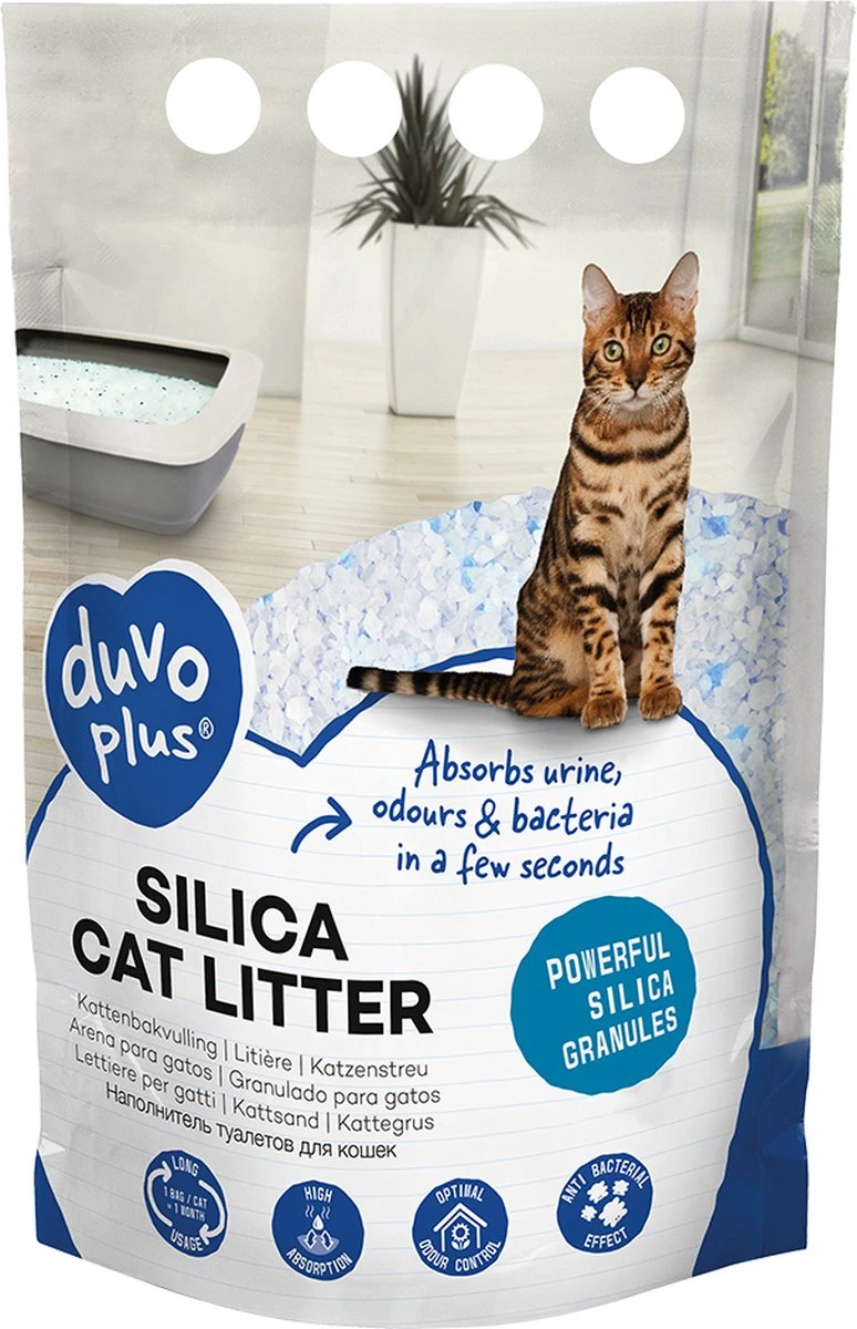 DUVO+ Silica Kattenvulling 6 X 5 Liter 3 DUVO+ Silica Kattenvulling 6 X 5 Liter