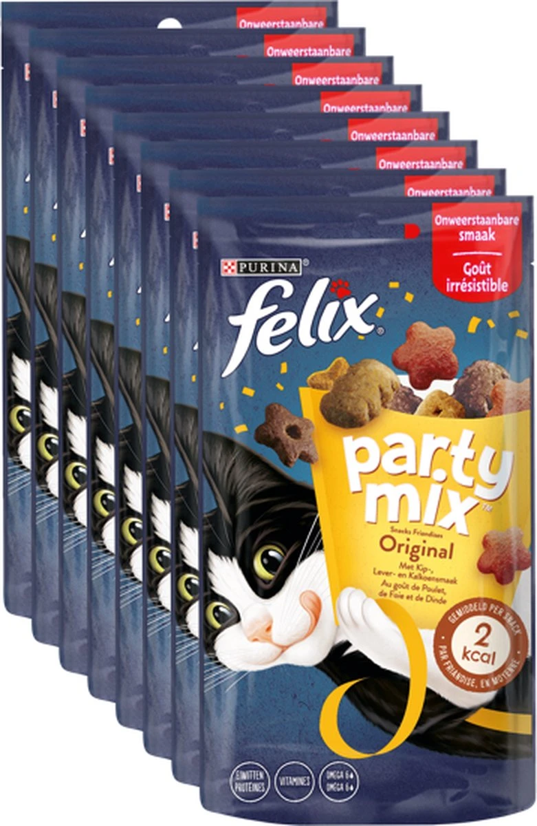 Felix Party Mix - Kattensnacks Original - 8 X 60g 4 Felix Party Mix - Kattensnacks Original - 8 X 60g - Afbeelding 2