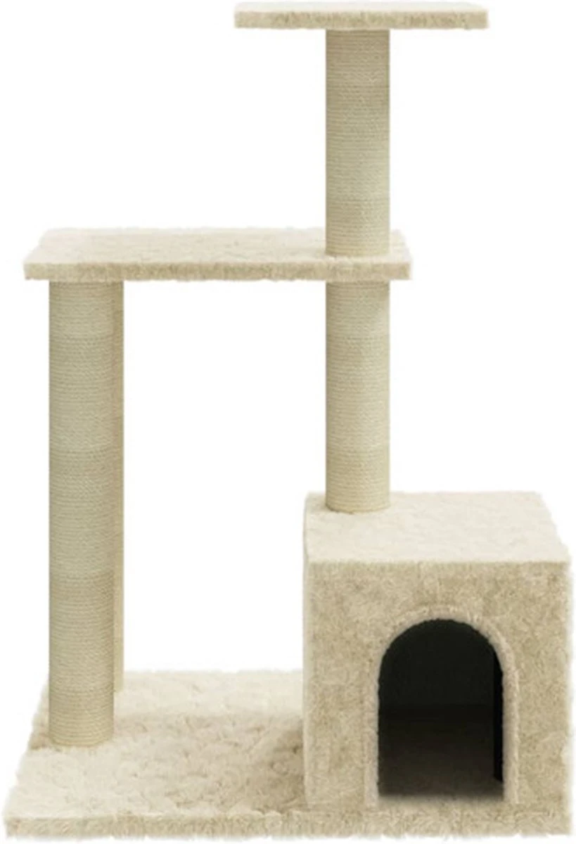 VidaXL Kattenmeubel Met Sisal Krabpalen 71 Cm Crèmekleurig 11 VidaXL Kattenmeubel Met Sisal Krabpalen 71 Cm Crèmekleurig - Afbeelding 9